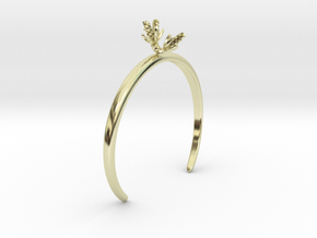 Bracelet with three small flowers of the Hyacinth in 14k Gold Plated Brass: Large