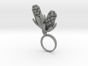 Ring with two large flowers of the Hyacinth R in Gray PA12: 6 / 51.5