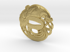 Tsuba - Rooster & Hen (1885.851) in Natural Brass