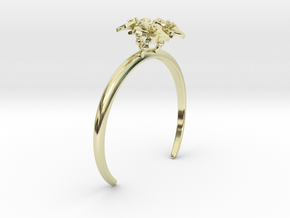 Bracelet with three small flowers of the Melon in 14k Gold Plated Brass: Small