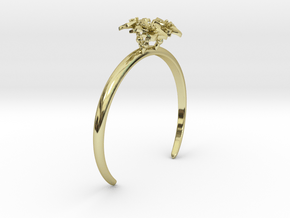 Bracelet with three small flowers of the Melon in 18k Gold Plated Brass: Medium