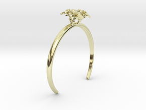 Bracelet with three small flowers of the Melon in 14k Gold Plated Brass: Large