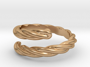 Rope ring in Polished Bronze