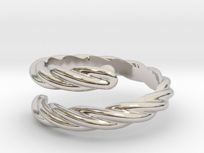 Rope ring in Rhodium Plated Brass