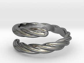 Rope ring in Polished Silver
