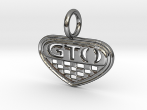 GTO Pendant Charm Muscle Car Gift in Polished Silver