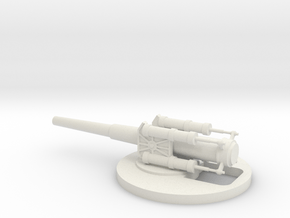 1/72 Scale 12 inch 40 Cal 1917 Gun in White Natural Versatile Plastic