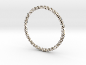 Twist Ring Size US 9.5 in Rhodium Plated Brass