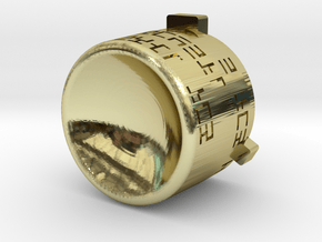 Bowled Low-Profile N64 Start Button in 18k Gold Plated Brass