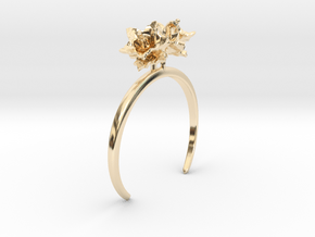 Bracelet with two small flowers in the Potato in 14k Gold Plated Brass: Small