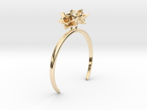 Bracelet with two small flowers in the Potato in 14k Gold Plated Brass: Large