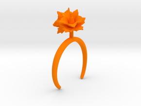 Bracelet with two large flowers in the Potato L in Orange Processed Versatile Plastic: Medium