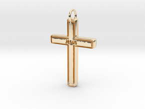 Jesus Outlíne Cross Pendant in 9K Yellow Gold : Medium