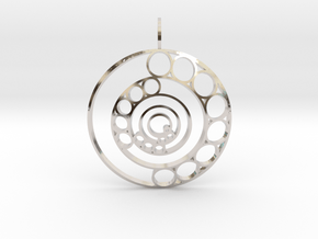 Song of the Spheres (Domed) in Rhodium Plated Brass