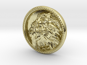 Lion Head Lapel Pin No.2  in 18k Gold Plated Brass