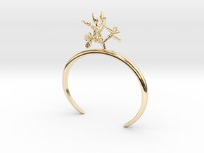 Bracelet with two small flowers of the Radish L in 14k Gold Plated Brass: Small