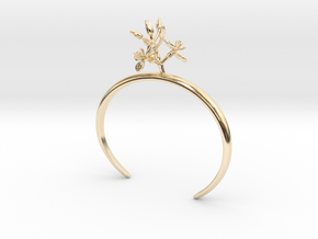 Bracelet with two small flowers of the Radish L in 14k Gold Plated Brass: Medium