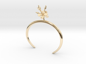 Bracelet with two small flowers of the Radish R in 14k Gold Plated Brass: Small