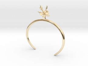 Bracelet with two small flowers of the Radish R in 14k Gold Plated Brass: Large