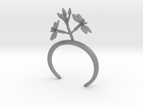 Bracelet with two large flowers of the Radish L in Gray PA12: Small