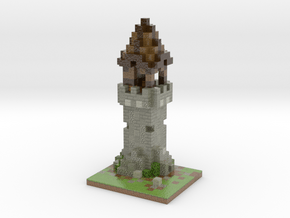 Minecraft Medieval Tower Base in Glossy Full Color Sandstone