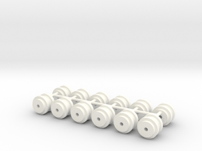 00 Scale Listowel Lartigue Wheels in White Processed Versatile Plastic