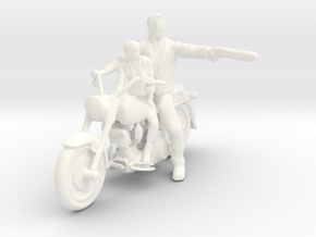Terminator with John on Motorcycle - Custom in White Processed Versatile Plastic