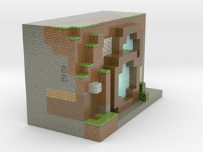Minecraft Mountain House in Glossy Full Color Sandstone