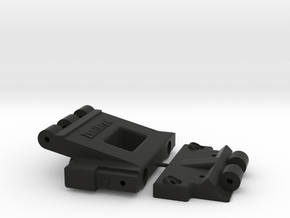 Hinged body mount for Axial SCX10III Early Bronco in Black Smooth PA12