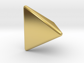 Tetrahedron Rounded V1 - 10mm in Polished Brass