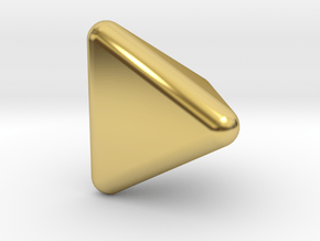 Tetrahedron Rounded V2 - 10mm in Polished Brass