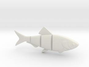 5" BiteMe realistic swim bait (master for mold) in White Natural Versatile Plastic