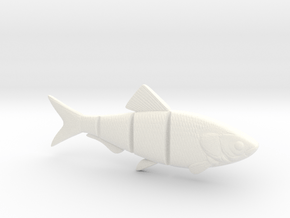 6" BiteMe realistic swim bait (master for mold) in White Smooth Versatile Plastic