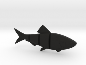 6" BiteMe realistic swim bait (master for mold) in Black Smooth Versatile Plastic