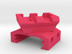 45 Degrees Picatinny Adapter (2-Slots) in Pink Smooth Versatile Plastic