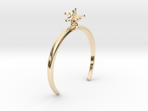 Bracelet with two small flowers of the Tomato L in 14k Gold Plated Brass: Small
