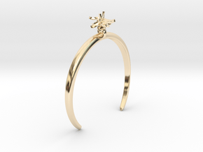 Bracelet with two small flowers of the Tomato L in 14k Gold Plated Brass: Medium