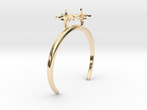 Bracelet with two small flowers of the Tomato R in 14k Gold Plated Brass: Small