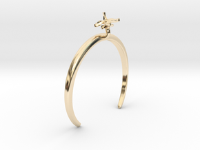 Bracelet with one small flower of the Tomato in 14k Gold Plated Brass: Small