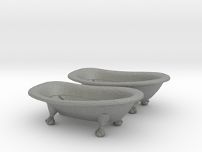 HO Scale Clawfoot Bathtubs in Gray PA12