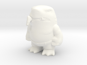 King Shark Figure Hollow in White Smooth Versatile Plastic