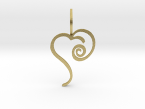 Grace's Heart in Natural Brass