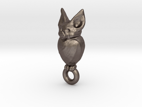 Vampire Bat Charm in Polished Bronzed-Silver Steel