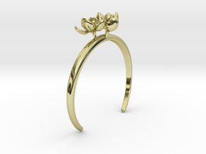 Bracelet with three small flowers of the Tulip in 18k Gold Plated Brass: Medium