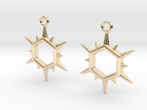 Hexagonal sun in 14K Yellow Gold