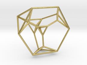 truncated 5-cell, projected into 3D in Natural Brass