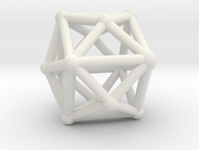 Tetrakishexahedron in White Natural Versatile Plastic