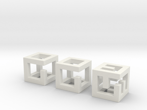 little maze-n-cubes (hollow 0.75mm walls) in White Natural Versatile Plastic