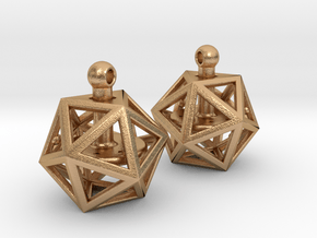 Geometric Spinning Charms, Pair in Natural Bronze (Interlocking Parts)