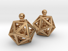 Geometric Spinning Charms, Pair in Polished Bronze (Interlocking Parts)